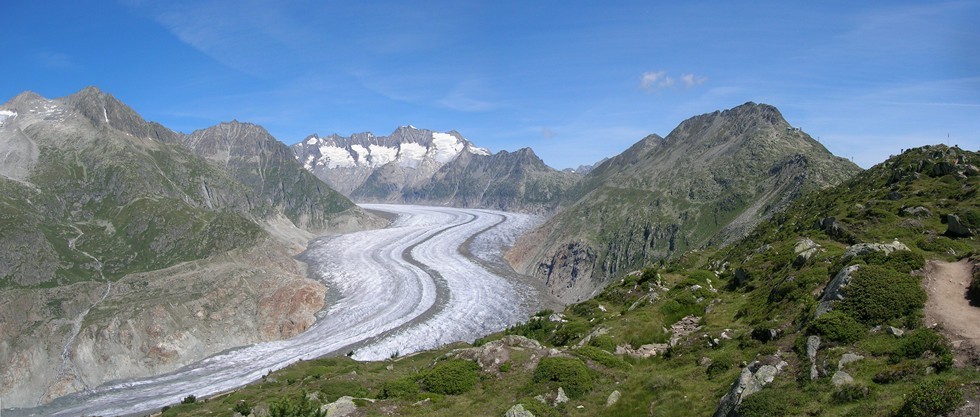 Il ghiacciaio dell'Aletsch visto da Bettmeralp